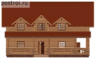 Проект деревянного дома № Q-236-1D - вид спереди
