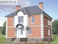 B-364-1K проект трехэтажного дома из кирпича с цоколем и мансардой размером 10 на 12 