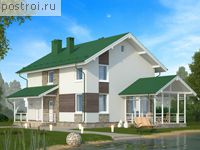 C-157-3P проект двухэтажного коттеджа из пеноблоков размером 8 на 10