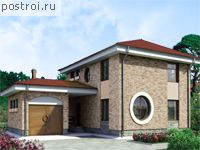 D-170-1K проект двухэтажного дома из кирпича с гаражом размером 11 на 16 