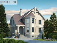 H-243-1P проект двухэтажного дома из газобетона с цоколем размером 12 на 10 