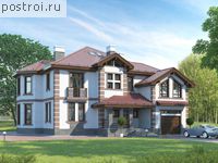 I-391-1K проект двухэтажного дома из кирпича с гаражом размером 19 на 18 