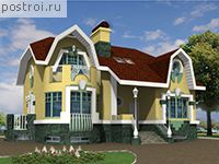 K-261-1K проект двухэтажного дома из кирпича с цоколем размером 15 на 14 