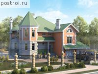 L-265-1P проект двухэтажного дома из пеноблоков с гаражом размером 15 на 14