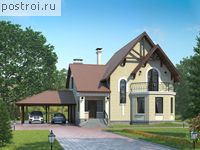 M-243-1K проект двухэтажного дома из кирпича с мансардой и гаражом размером 14 на 11 