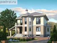 M-248-1P проект двухэтажного дома из газобетона с цоколем и гаражом размером 12 на 10 