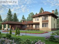 M-388-1K проект двухэтажного дома из кирпича с гаражом размером 23 на 28 