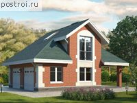 P-079-1P проект двухэтажного гаража из пеноблока размером 10 на 7 