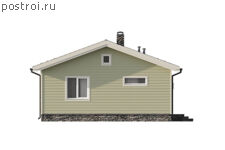 P-094-1P проект коттеджа из пеноблока размером 14 на 10 - вид слева