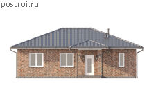 P-101-1P проект коттеджа из пенобетона размером 13 на 14 - вид спереди