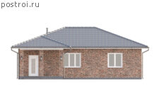 P-101-1P проект коттеджа из пенобетона размером 13 на 14 - вид сзади