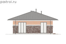 P-106-1P проект коттеджа из пенобетона размером 13 на 12 - вид слева P-106-1P проект коттеджа из пенобетона размером 13 на 12 - вид слева
