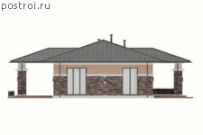 P-130-1P проект коттеджа из газобетона размером 13 на 18 - вид слева P-130-1P проект коттеджа из газобетона размером 13 на 18 - вид слева
