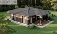 P-130-1P проект коттеджа из газобетона размером 13 на 18