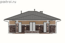 P-130-1P проект коттеджа из газобетона размером 13 на 18 - вид сзади P-130-1P проект коттеджа из газобетона размером 13 на 18 - вид сзади