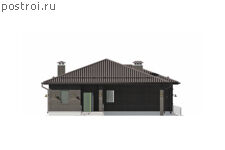 P-136-1P проект дома из газобетона с гаражом размером 14 на 21 - вид спереди