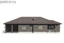 P-136-1P проект дома из газобетона с гаражом размером 14 на 21 - вид справа
