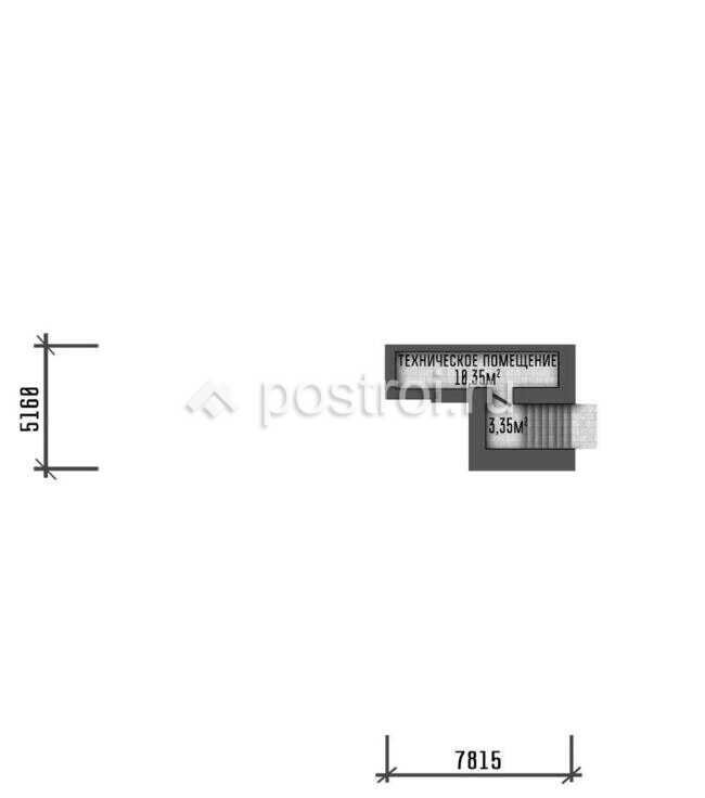 P-435-1P проект дома из газобетона с цоколем размером 18 на 26 - цоколь