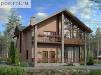 R-183-1P проект одноэтажного дома из пеноблоков с мансардой размером 11 на 12 