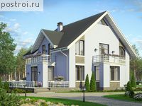 R-201-1P проект двухэтажного дома из пенобетона размером 13 на 15 