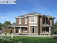 R-282-2P проект двухэтажного дома из пеноблоков с гаражом размером 22 на 13 