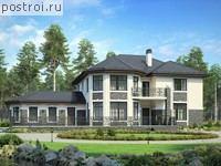 R-304-1P проект двухэтажного коттеджа из пенобетона размером 23 на 14 