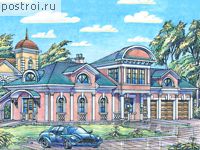 S-267-1K проект двухэтажного дома из кирпича с гаражом размером 10 на 23 