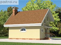 T-049-1P проект одноэтажного дома из пеноблока с мансардой размером 9 на 4 