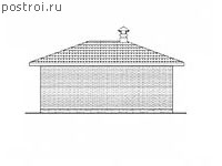 T-070-1P проект одноэтажного дома из пеноблока размером 9000 на 11400 - вид сзади T-070-1P проект одноэтажного дома из пеноблока размером 9000 на 11400 - вид сзади