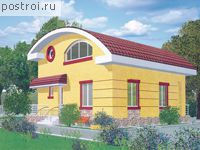 T-131-1K проект одноэтажного дома из кирпича с мансардой размером 9 на 9 