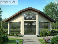 U-026-1K проект одноэтажной беседки из кирпича размером 6 на 6 