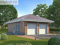 U-067-1P проект одноэтажного гаража из пеноблока размером 7 на 11 