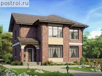U-129-1K проект двухэтажного коттеджа из кирпича размером 10 на 9