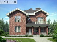 U-193-1K проект двухэтажного коттеджа из кирпича размером 13 на 12