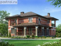 U-197-2K проект двухэтажного коттеджа из кирпича размером 13 на 14 