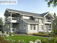 U-228-1D проект двухэтажного деревянного коттеджа из бруса размером 14 на 17 