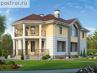 U-229-1P проект двухэтажного коттеджа из газобетона с мансардой размером 15 на 10 
