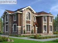 U-251-2K проект двухэтажного коттеджа из кирпича размером 15 на 14 