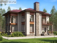 U-268-4K проект двухэтажного дома из кирпича размером 15 на 15 