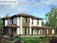 U-282-1K проект двухэтажного дома из кирпича с гаражом размером 12 на 21 