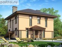 U-288-1K проект двухэтажного дома из кирпича с цоколем размером 11 на 11 