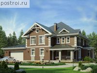 U-315-1K проект двухэтажного дома из кирпича с гаражом размером 14 на 21 