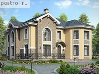 U-350-1K проект двухэтажного дома из кирпича с мансардой размером 16 на 14