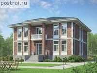 U-353-1K проект двухэтажного коттеджа из кирпича с подвалом размером 15 на 15 