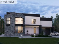 U-385-1K проект двухэтажного дома из кирпича с гаражом размером 20 на 22