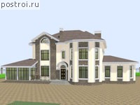 U-465-1K проект двухэтажного дома из кирпича с мансардой размером 24 на 14