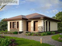 V-072-1P проект одноэтажного дома из пеноблока размером 10 на 9