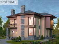 V-144-1P проект двухэтажного дома из газобетона размером 11 на 11 