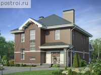 V-198-1P проект двухэтажного коттеджа из пенобетона размером 11 на 13 