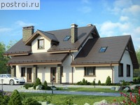 V-199-1P проект одноэтажного коттеджа из пенобетона с мансардой размером 16 на 9